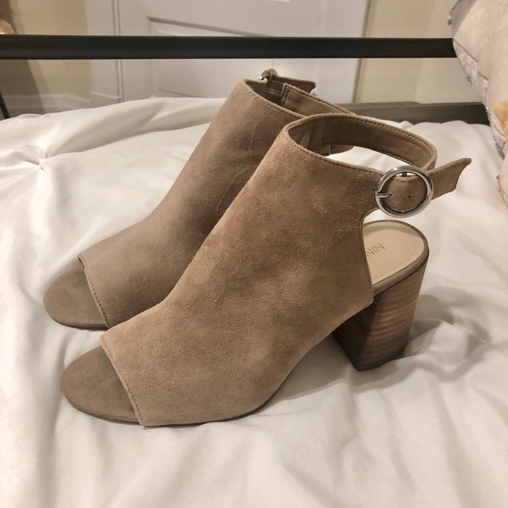 Block Heel Peep Toe Bootie